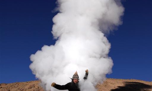 Skok čez fumarolo na 4900m