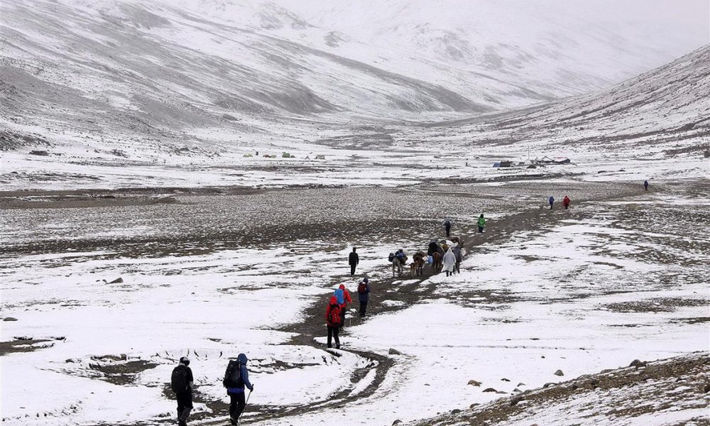 Bližanje prelazu in kratek snežni metež