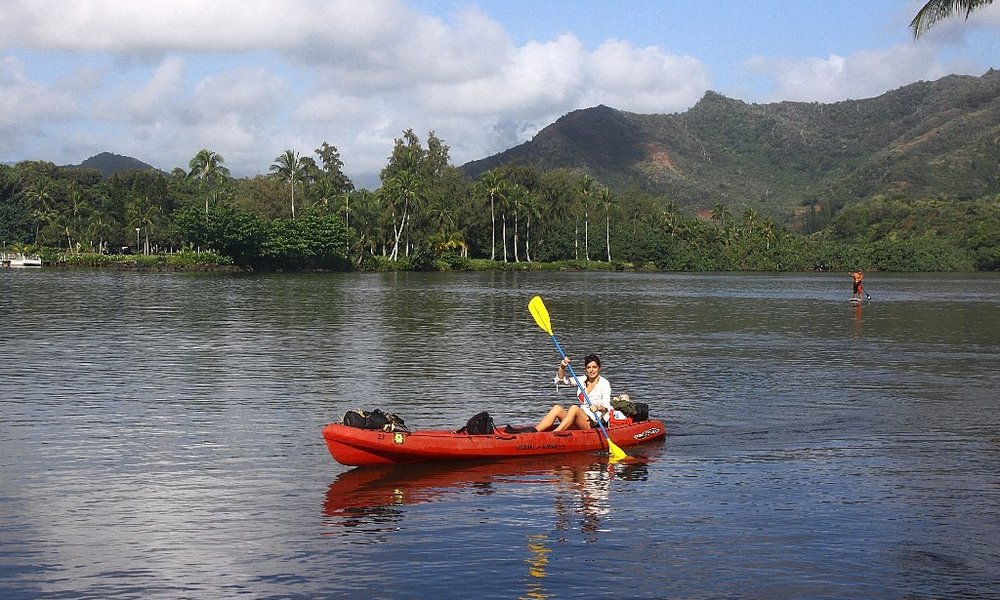 Kajakiranje po reki Wailua, kjer se odpravimo tudi na trek do Skritih slapov (Hidden Falls), otok Kauai