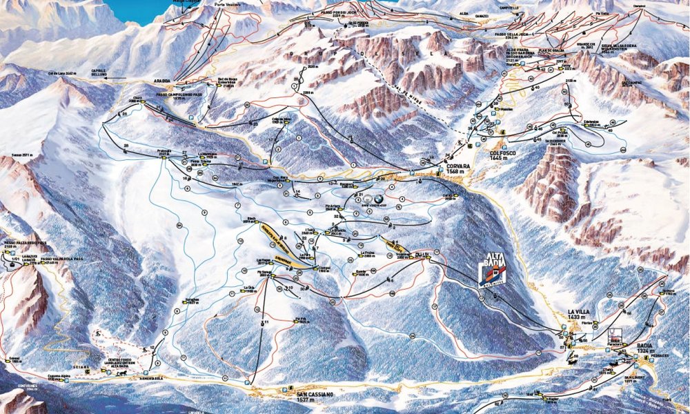 Mapa dela okoli naše vasi, Alta Badia