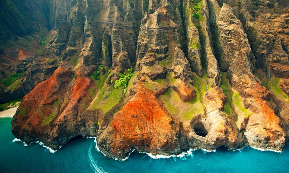 Obala Na Pali s helikopterja, otok Kauai
