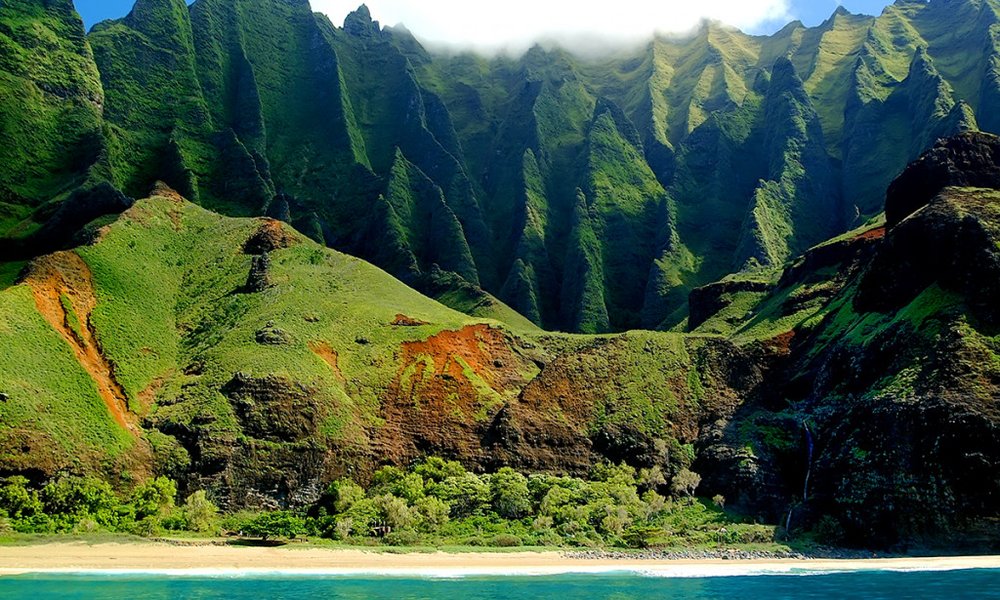 Obala Na Pali , na kateri so, med drugim, snemali tudi prizore filma Jurassic Park in King Kong, otok Kauai